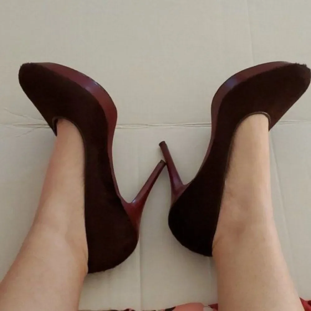 Donald J Pliner Heels Pumps Platform Leather Stilettos Red Women's WOMAN'S 9 ½